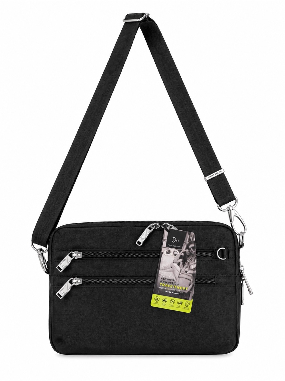 Travelon Black Crossbody Bag with Silver Hardware